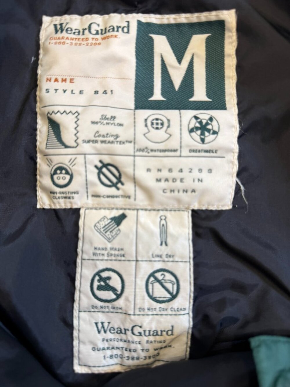 WearGuard Waterproof Nylon Work Pants Green Size M - Picture 3 of 11